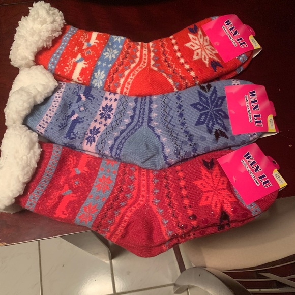 Shoes - Women’s 3-pack of Holiday Sherpa Socks